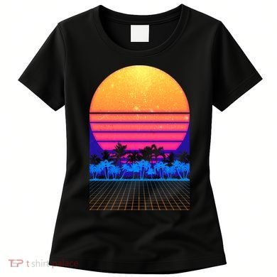 Retro Vaporwave Tropical Sunset Vibes Women's T-Shirt