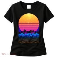 Retro Vaporwave Tropical Sunset Vibes Women's T-Shirt thumb 0