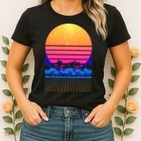 Retro Vaporwave Tropical Sunset Vibes Women's T-Shirt thumb 2