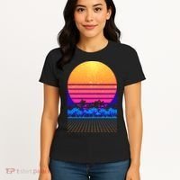 Retro Vaporwave Tropical Sunset Vibes Women's T-Shirt thumb 4