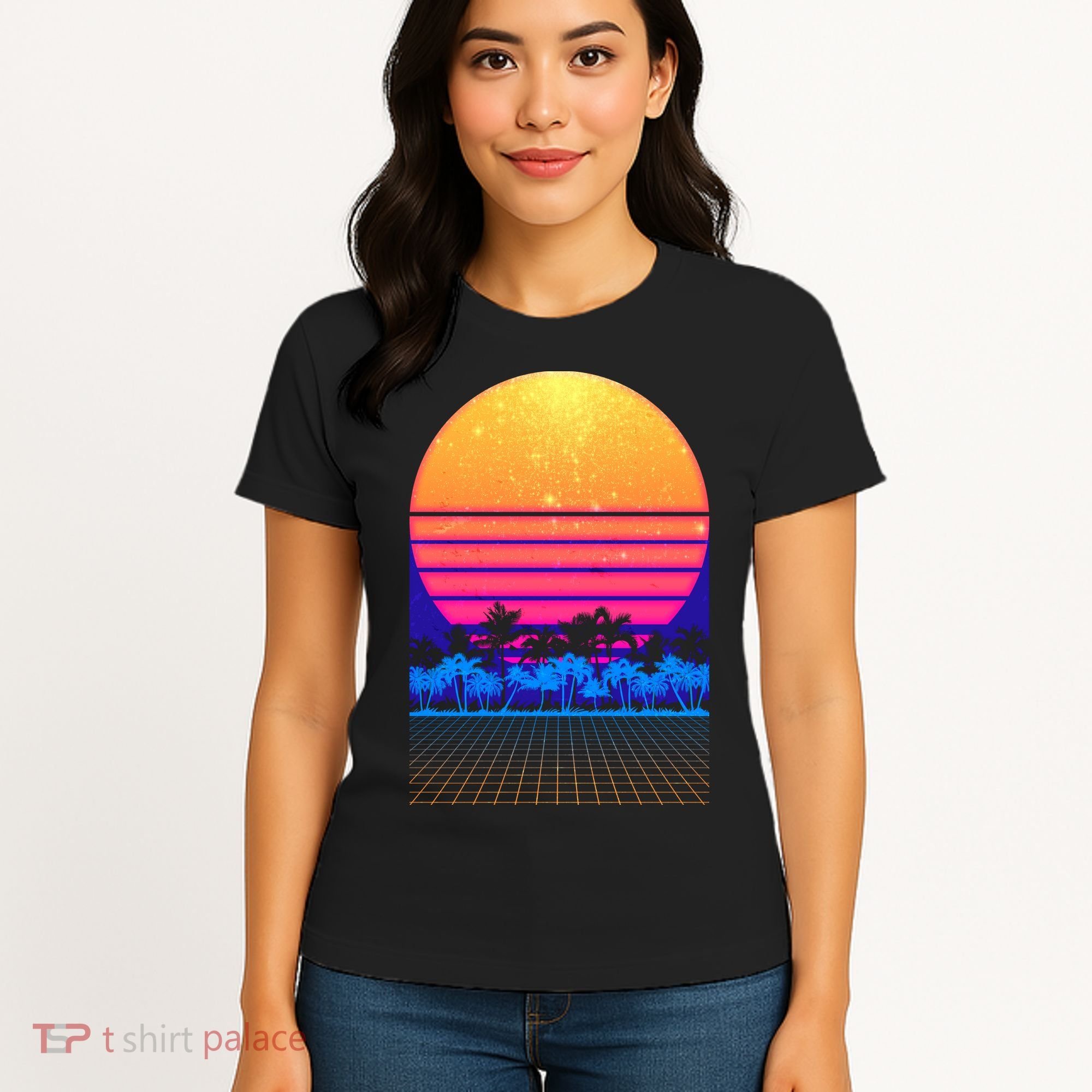 Retro Vaporwave Tropical Sunset Vibes Women's T-Shirt