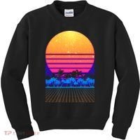 Retro Vaporwave Tropical Sunset Vibes Kids Sweatshirt thumb 0