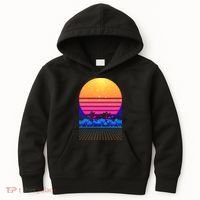 Retro Vaporwave Tropical Sunset Vibes Kids Hoodie thumb 0