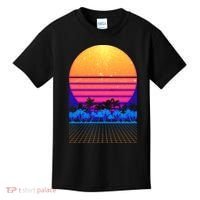 Retro Vaporwave Tropical Sunset Vibes Kids T-Shirt thumb 0