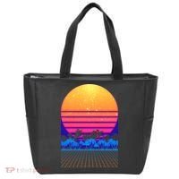 Retro Vaporwave Tropical Sunset Vibes Tote Bag thumb 0