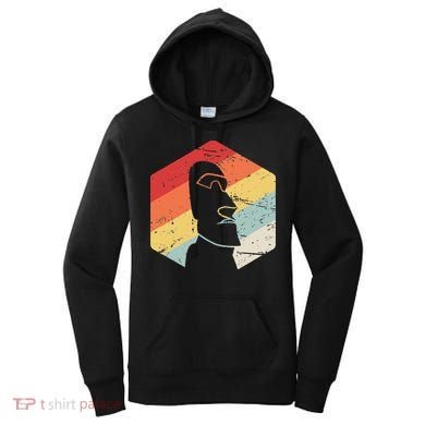 Retro Vintage Tiki Bar Gift Easter Island Moai Tiki Head Women's Hoodie
