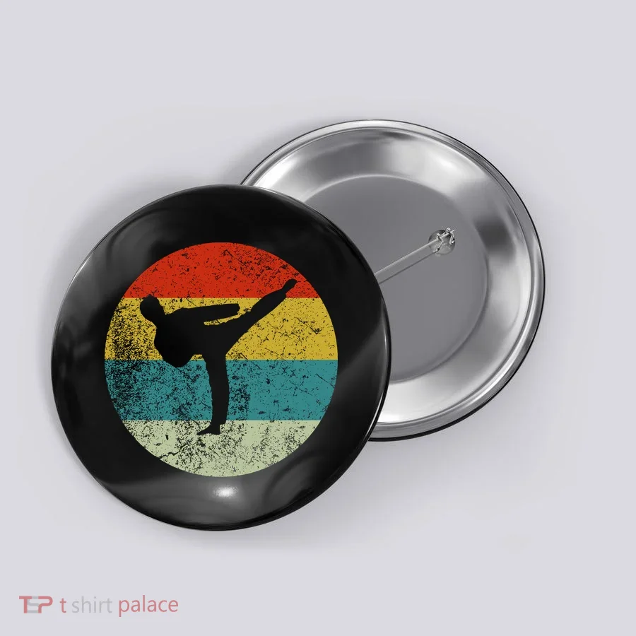 Retro Vintage Taekwondo Button