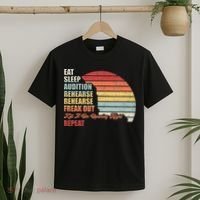 Retro Vintage Theater Geek Musical Life Eat Sleep Theatre T-Shirt thumb 2