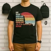 Retro Vintage Theater Geek Musical Life Eat Sleep Theatre T-Shirt thumb 6