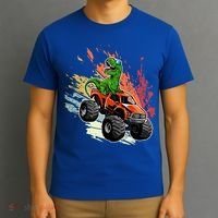 Retro Vintage Tgiftrex Dinosaur Monster Truck Gift T-Shirt thumb 3