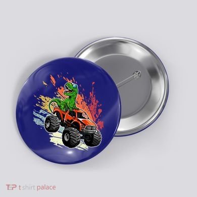 Retro Vintage Tgiftrex Dinosaur Monster Truck Gift Button