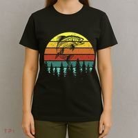 Retro Vintage Trout Fishing Angler Christmas Birthday Gift T-Shirt thumb 4
