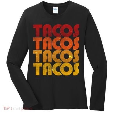 Retro Vintage Tacos Women's Long Sleeve Shirt