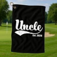Retro Varsity Uncle EST 2026  Golf Towel thumb 1