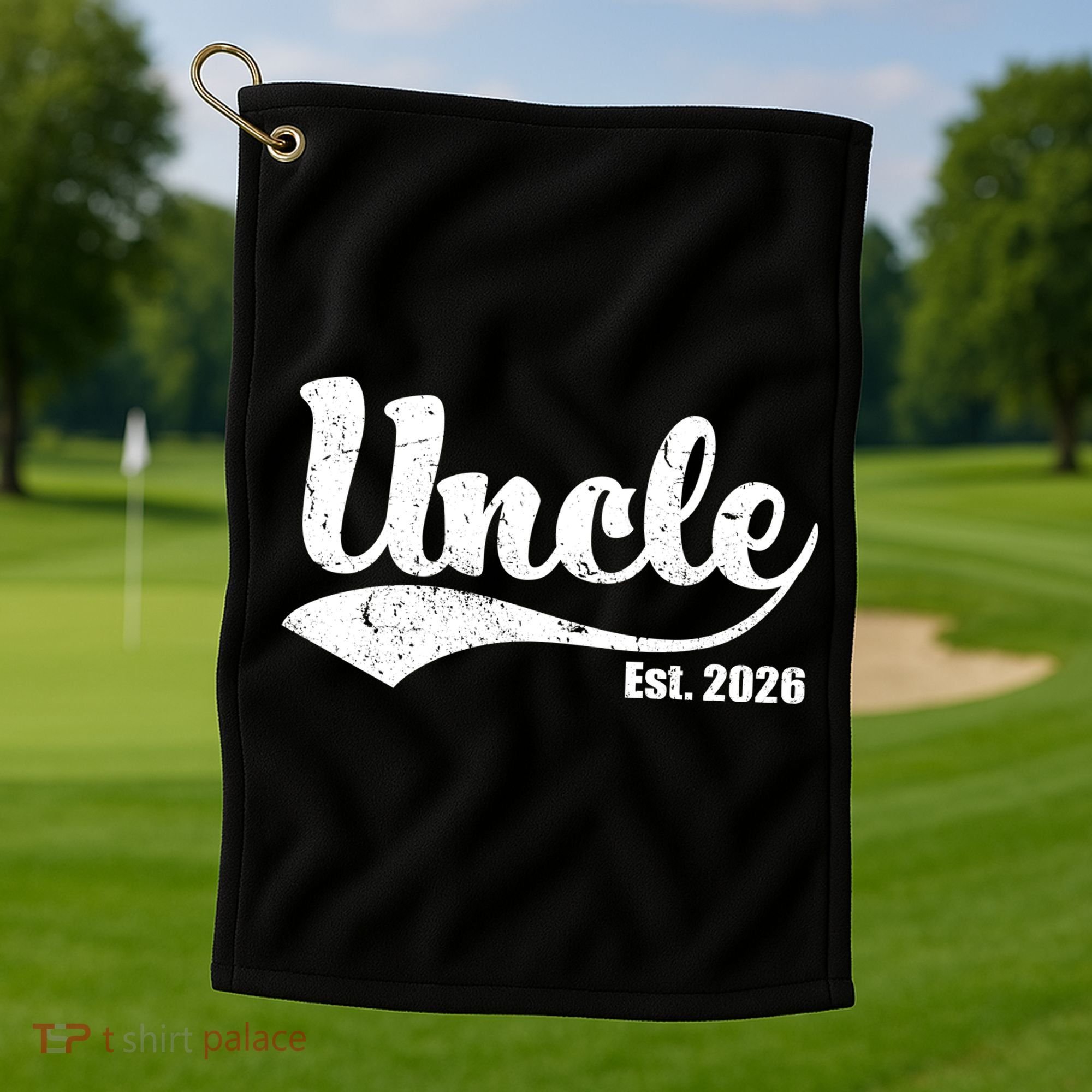 Retro Varsity Uncle EST 2026  Golf Towel