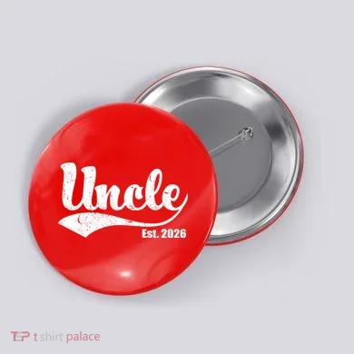 Retro Varsity Uncle EST 2026  Button