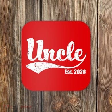 Retro Varsity Uncle EST 2026  Coaster