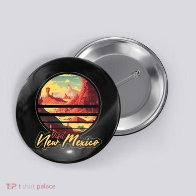 Retro Vintage Visit New Mexico Button