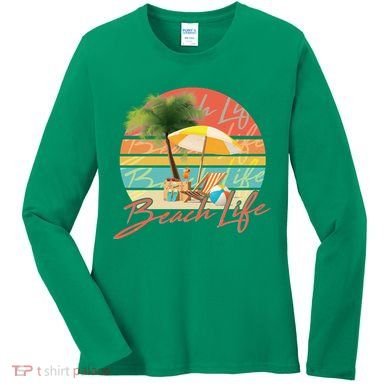 Retro Vintage Vacation Beach Life Women's Long Sleeve Shirt