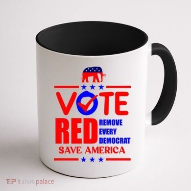 Republican Voter Vote Red Remove Democrat Save America Coffee Mug back
