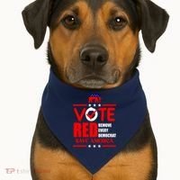 Republican Voter Vote Red Remove Democrat Save America USA-Made Doggie Bandana thumb 1