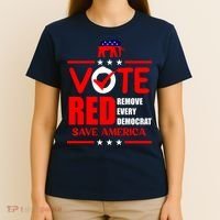 Republican Voter Vote Red Remove Democrat Save America T-Shirt thumb 4
