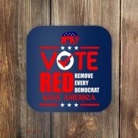 Republican Voter Vote Red Remove Democrat Save America Coaster thumb 0