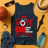 Republican Voter Vote Red Remove Democrat Save America Tank Top thumb 4
