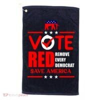 Republican Voter Vote Red Remove Democrat Save America Golf Towel thumb 0
