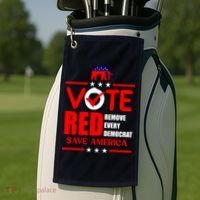 Republican Voter Vote Red Remove Democrat Save America Golf Towel thumb 2