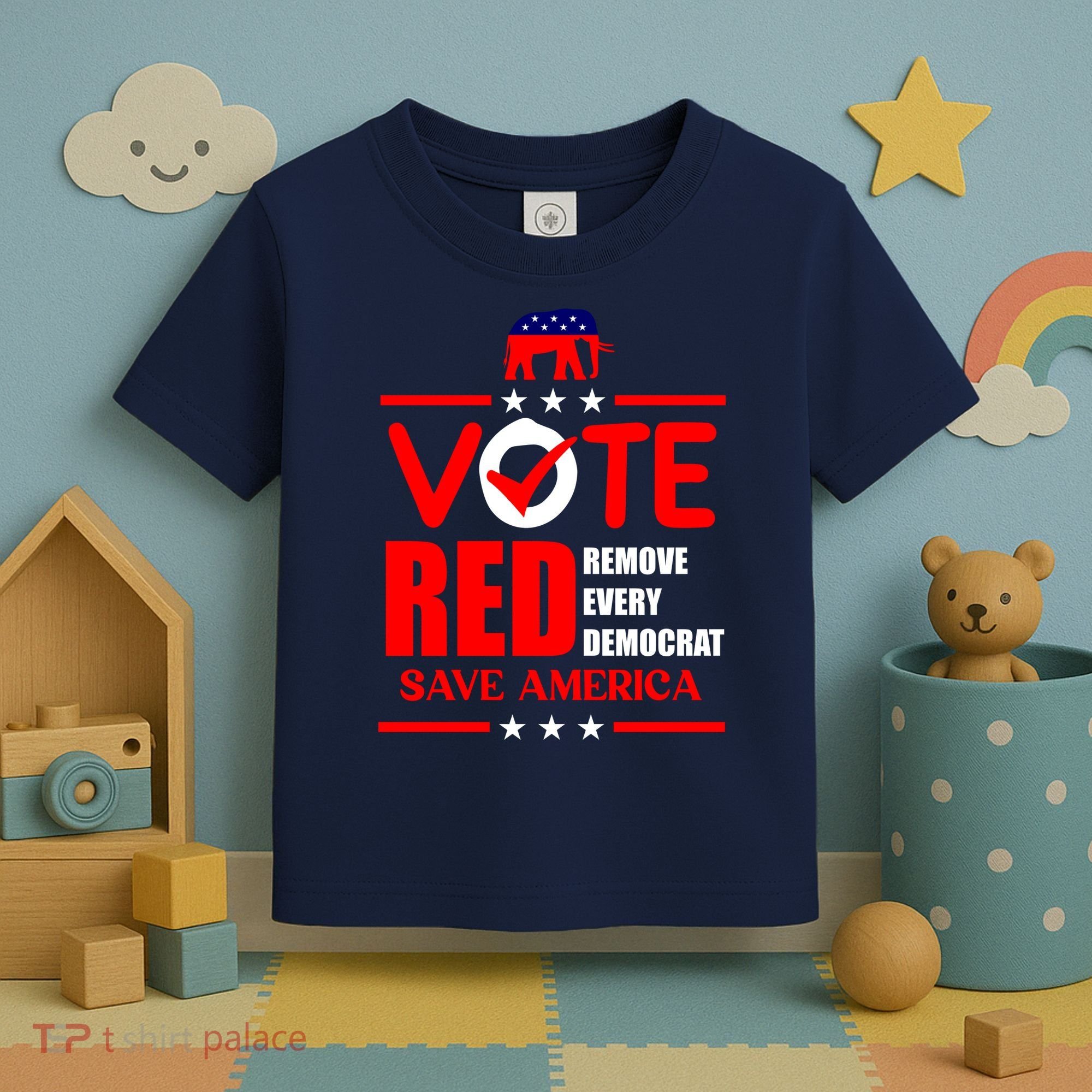 Republican Voter Vote Red Remove Democrat Save America Toddler T-Shirt