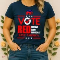 Republican Voter Vote Red Remove Democrat Save America Women's T-Shirt thumb 2
