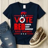 Republican Voter Vote Red Remove Democrat Save America Women's T-Shirt thumb 3