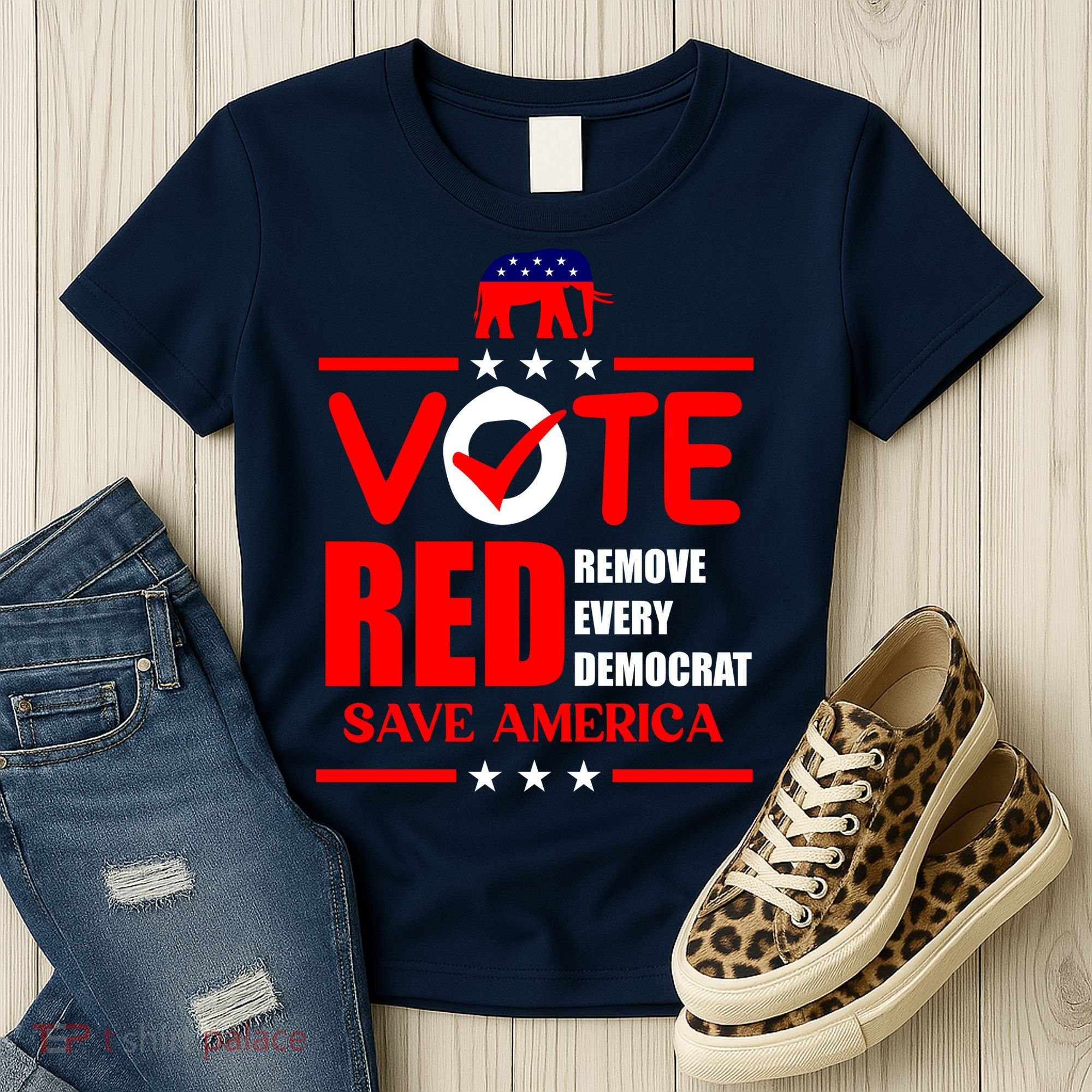 Republican Voter Vote Red Remove Democrat Save America Women's T-Shirt