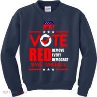 Republican Voter Vote Red Remove Democrat Save America Kids Sweatshirt thumb 0