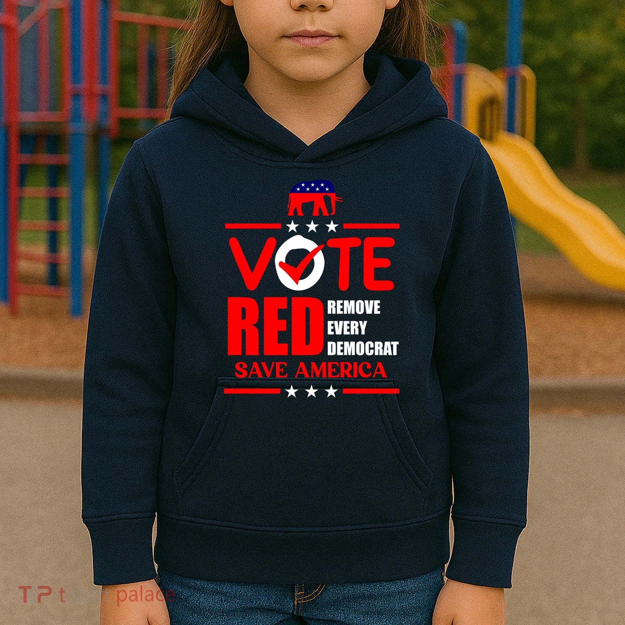 Republican Voter Vote Red Remove Democrat Save America Kids Hoodie