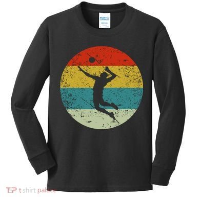 Retro Vintage Volleyball Kids Long Sleeve Shirt