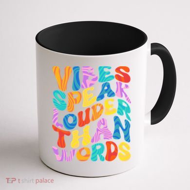 Retro Vintage Vibes Speak Louder Than Words Coffee Mug back