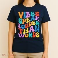 Retro Vintage Vibes Speak Louder Than Words T-Shirt thumb 4