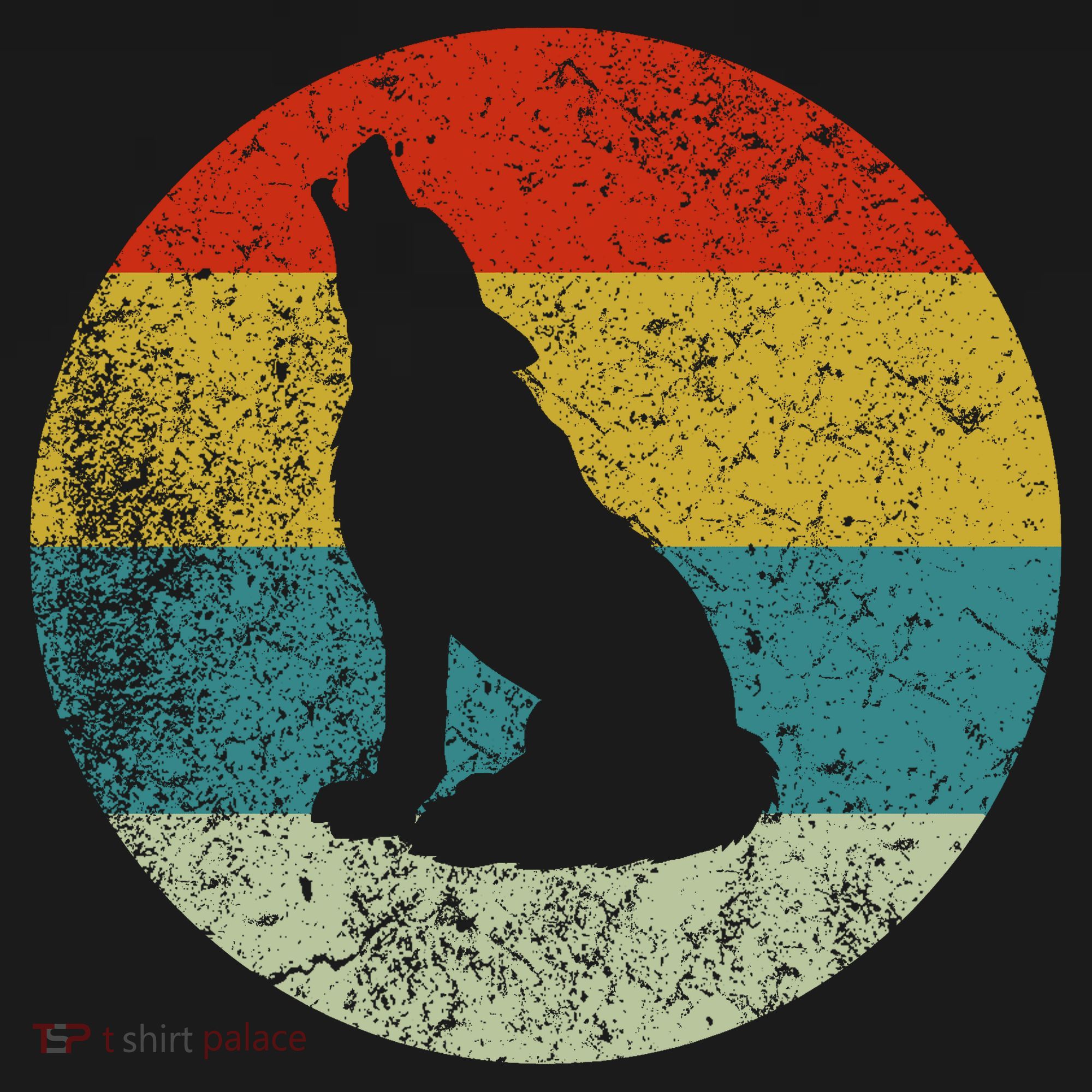 Retro Vintage Wolf Dog T-Shirt