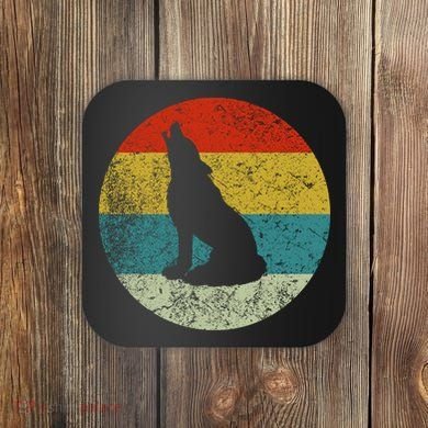 Retro Vintage Wolf Dog Coaster