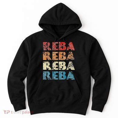 Reba Vintage Wordmark Pattern Retro Style Hoodie