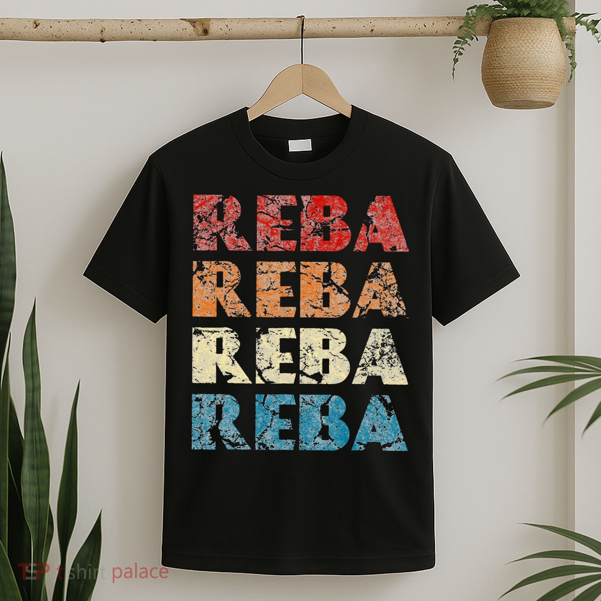 Reba Vintage Wordmark Pattern Retro Style T-Shirt