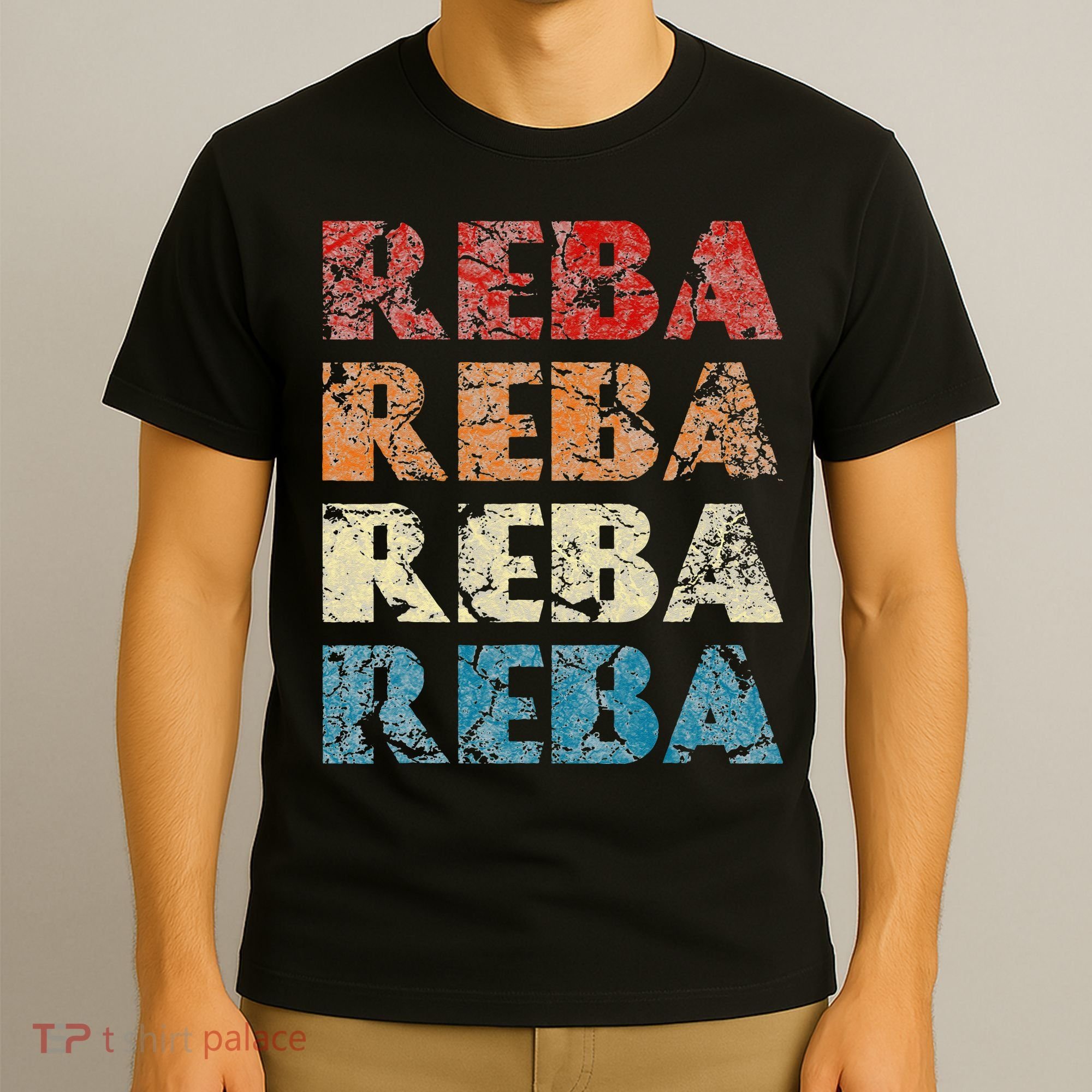 Reba Vintage Wordmark Pattern Retro Style T-Shirt