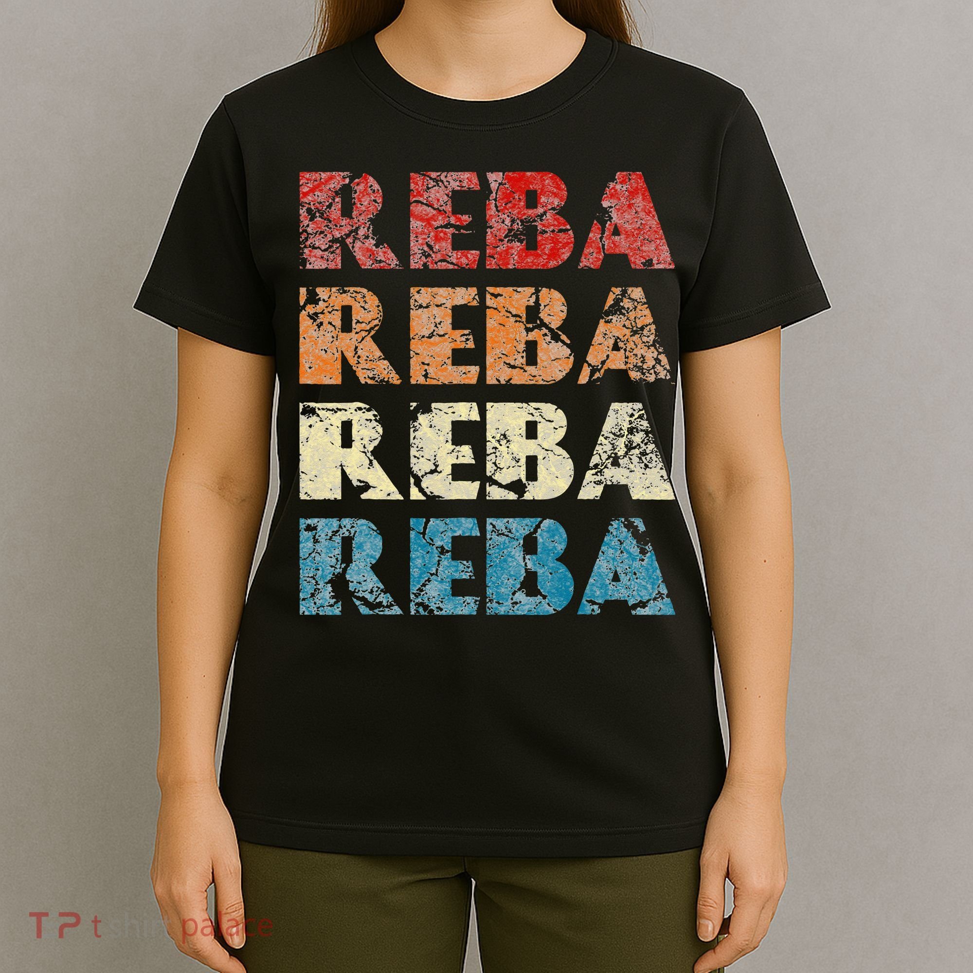 Reba Vintage Wordmark Pattern Retro Style T-Shirt