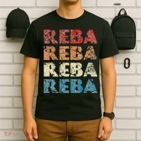 Reba Vintage Wordmark Pattern Retro Style T-Shirt thumb 6