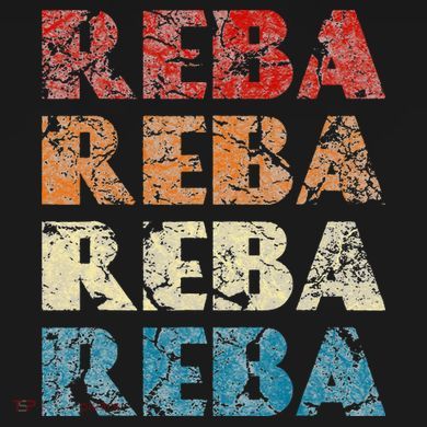 Reba Vintage Wordmark Pattern Retro Style Button