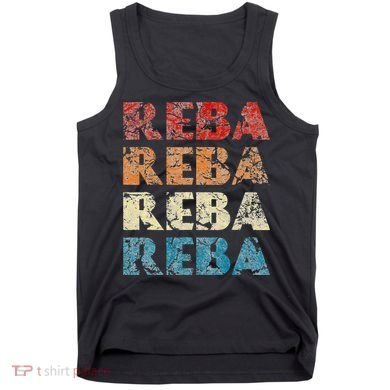 Reba Vintage Wordmark Pattern Retro Style Tank Top
