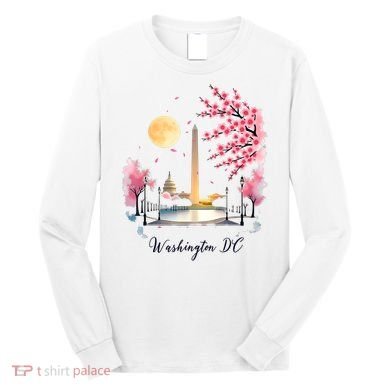 Retro Vintage Washington DC Pride Souvenir Blossom  Long Sleeve Shirt