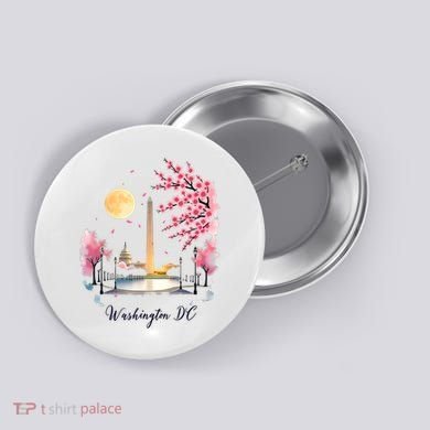 Retro Vintage Washington DC Pride Souvenir Blossom  Button
